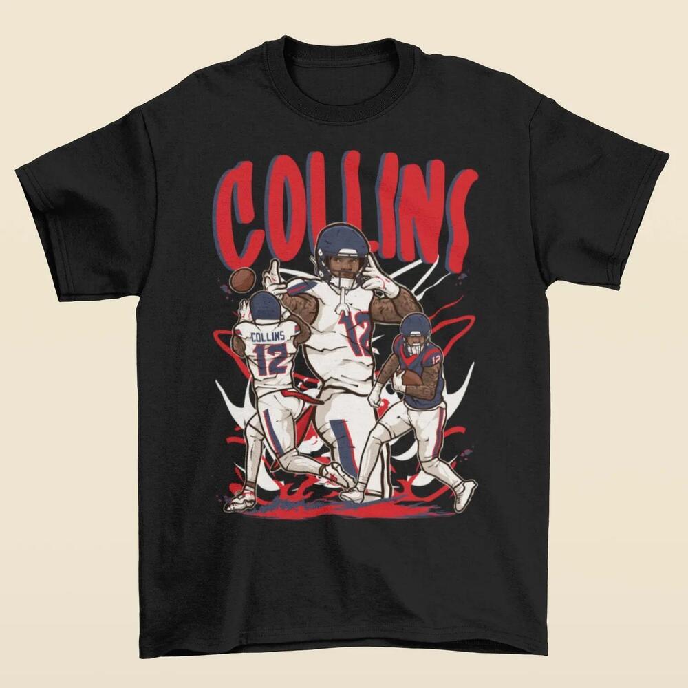 Nico Collins Cartoon Style Houston Football T-Shirt